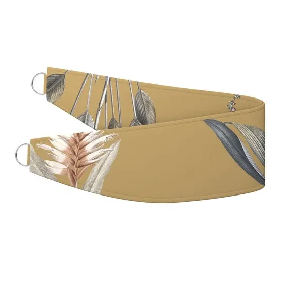 Floral Curtain Tieback Fire Retardant - Ochre