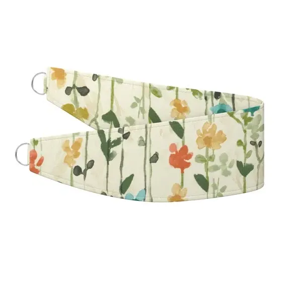 Floral Curtain Tieback - Green, Cotton