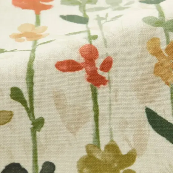 Floral Curtain Tieback - Green, Cotton