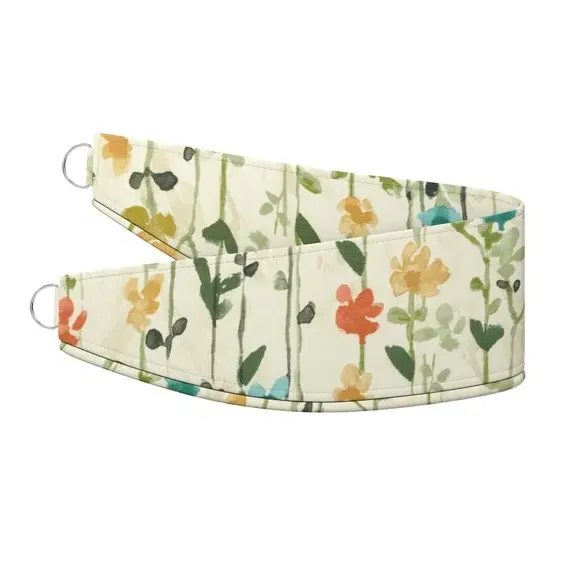 Floral Curtain Tieback - Green, Cotton