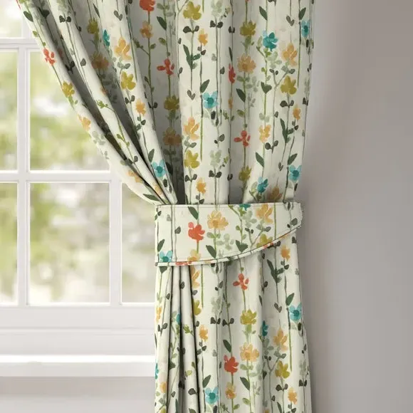 Floral Curtain Tieback - Green, Cotton