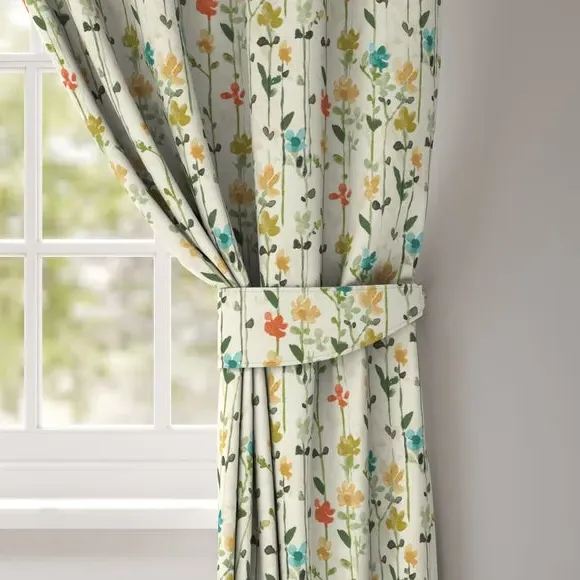 Floral Curtain Tieback - Green, Cotton
