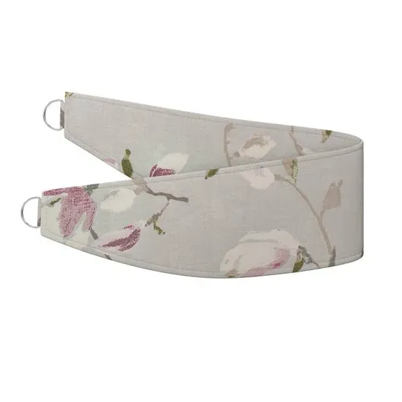 Floral Curtain Tieback - Grey, Fabric