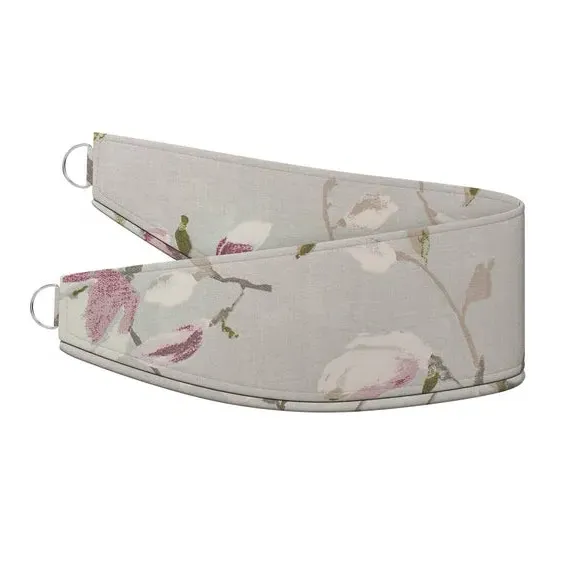 Floral Curtain Tieback - Grey, Fabric
