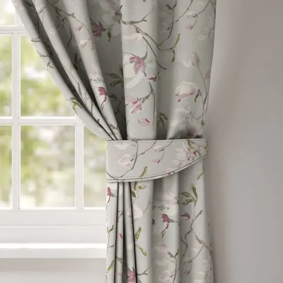 Floral Curtain Tieback - Grey, Fabric