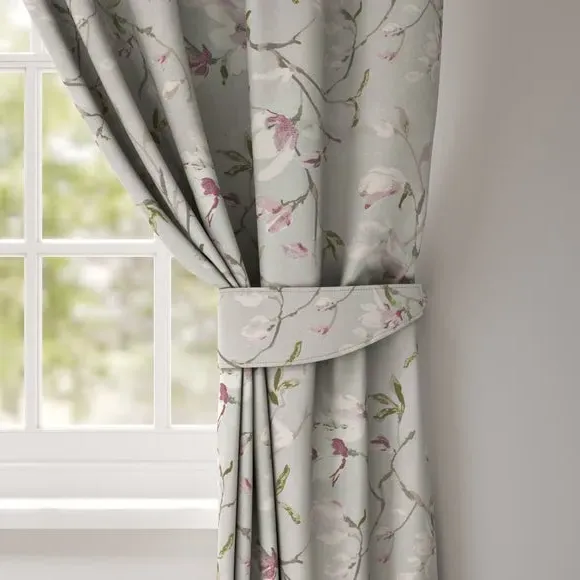 Floral Curtain Tieback - Grey, Fabric image