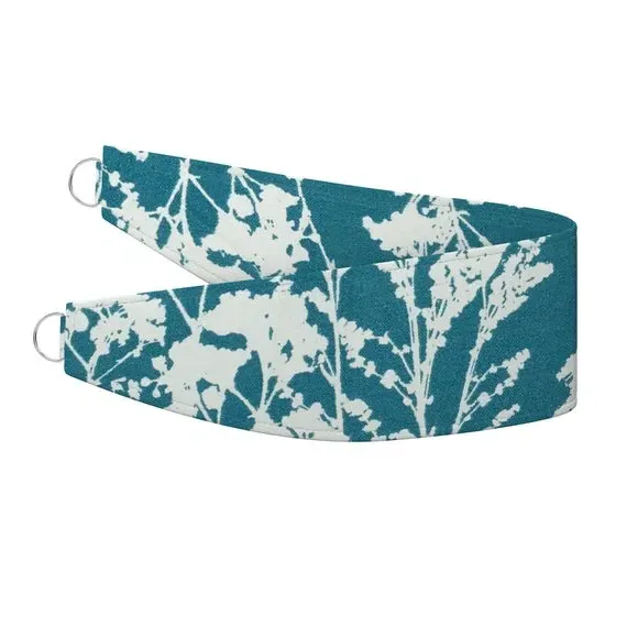 Floral Curtain Tieback - Kingfisher, Cotton