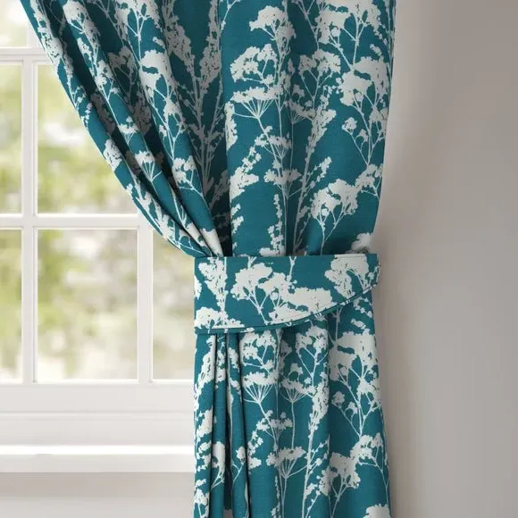 Floral Curtain Tieback - Kingfisher, Cotton