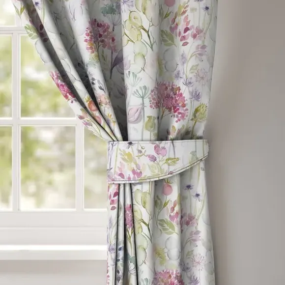 Floral Curtain Tieback - Peony, Cotton Linen