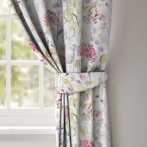 Floral Curtain Tieback - Peony, Cotton Linen image