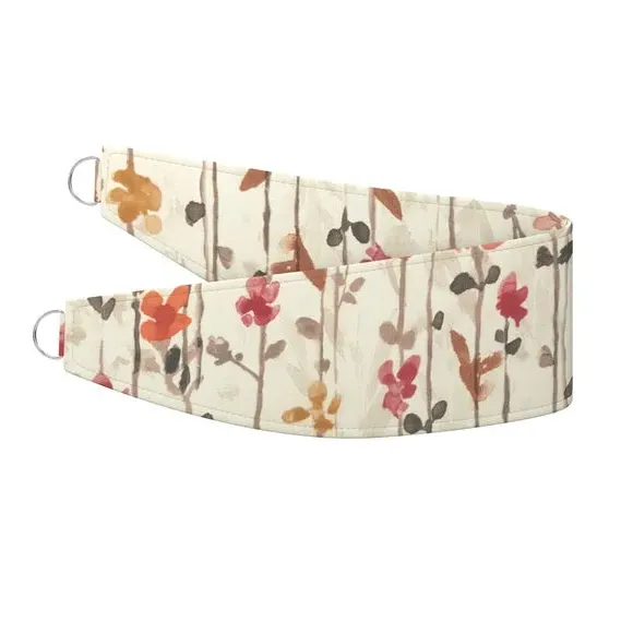 Floral Curtain Tieback - Raspberry, Cotton