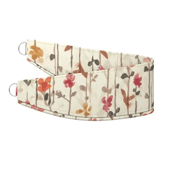 Floral Curtain Tieback - Raspberry, Cotton