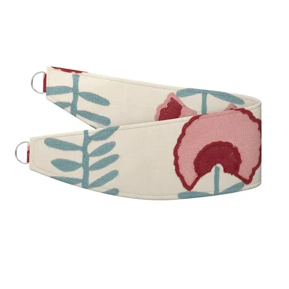 Floral Curtain Tieback - Rosso, Polycotton