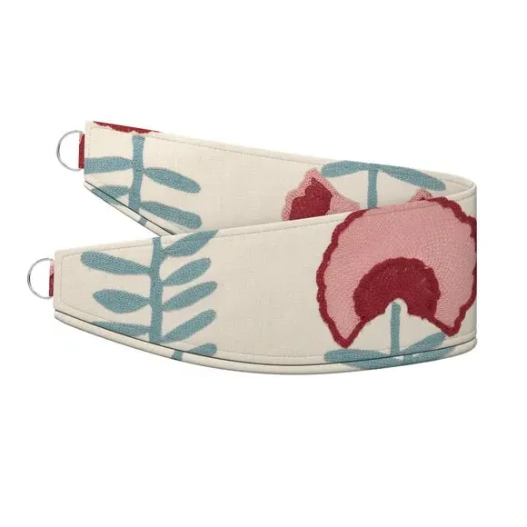 Floral Curtain Tieback - Rosso, Polycotton