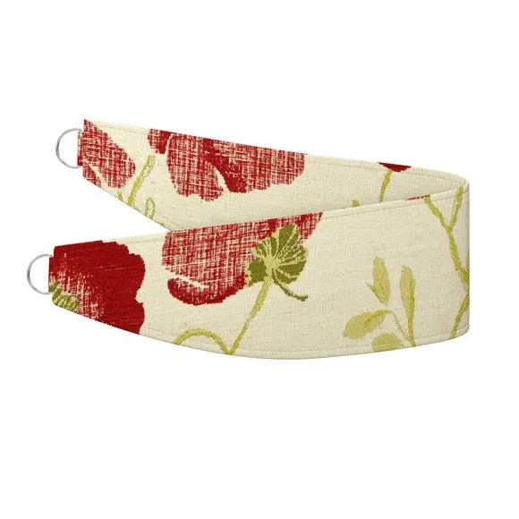 Floral Curtain Tieback - Rouge, Fabric