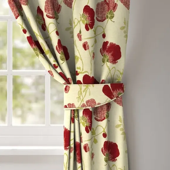 Floral Curtain Tieback - Rouge, Fabric
