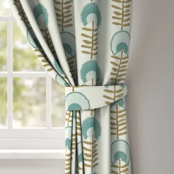 Floral Curtain Tieback - Seafoam, Polycotton
