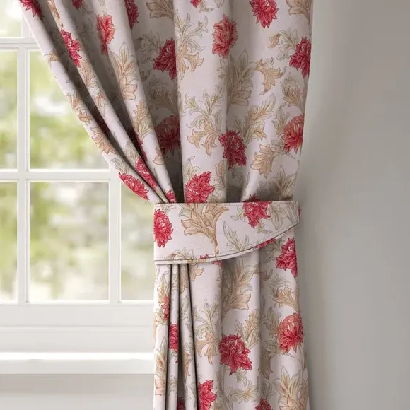 Floral Curtain Tieback - Terracotta, Fabric