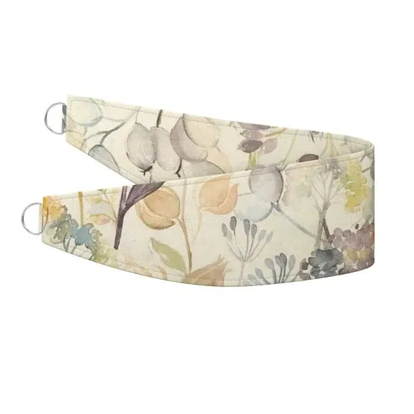 Floral Curtain Tieback - Violet, Cotton Linen