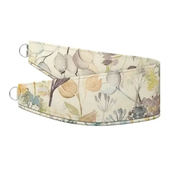 Floral Curtain Tieback - Violet, Cotton Linen