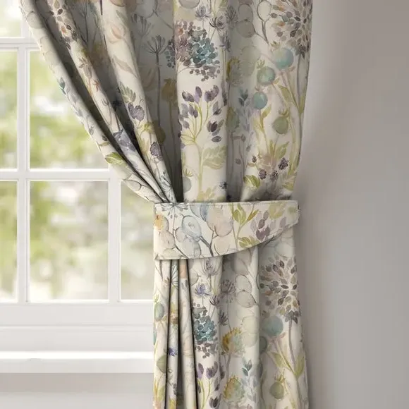 Floral Curtain Tieback - Violet, Cotton Linen