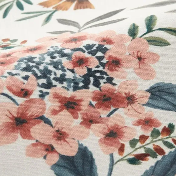 Floral Cushion Cover - Chalk Blue, Cotton