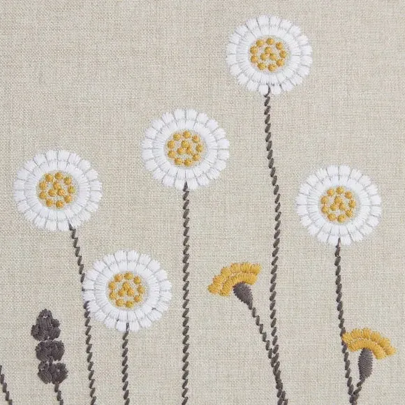 Floral Cushion Cover - Grey, Cotton