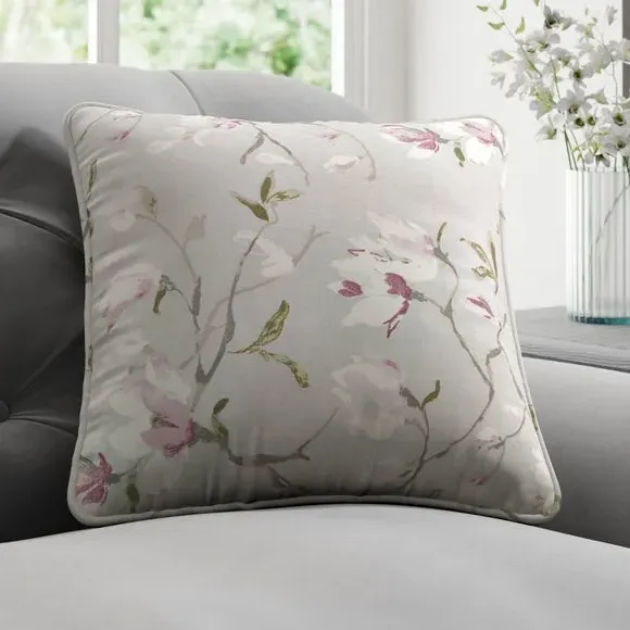 Floral Cushion Cover - Grey