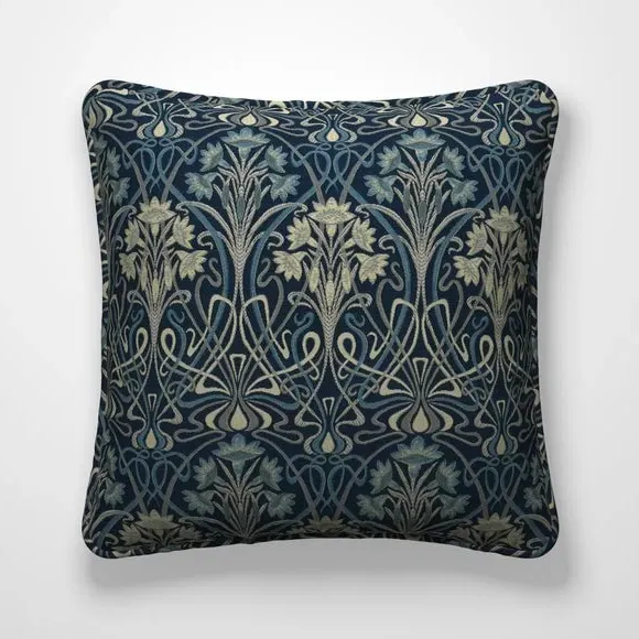Floral Cushion Cover - Navy