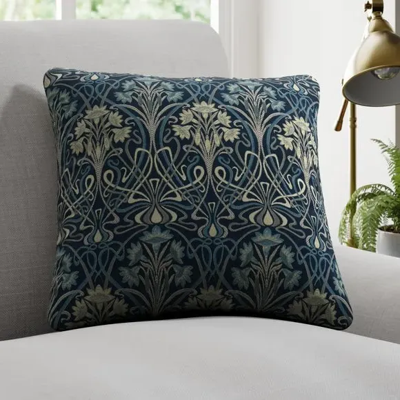 Floral Cushion Cover - Navy