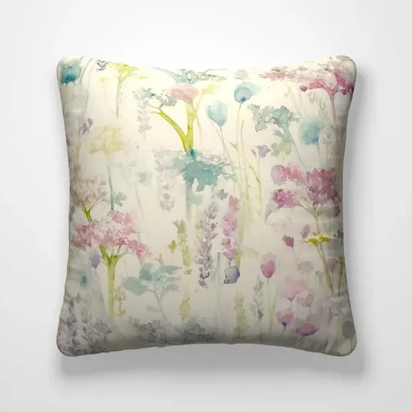Floral Cushion Cover - Violet, Cotton Linen