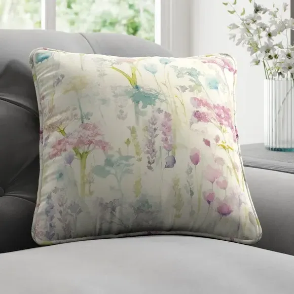 Floral Cushion Cover - Violet, Cotton Linen