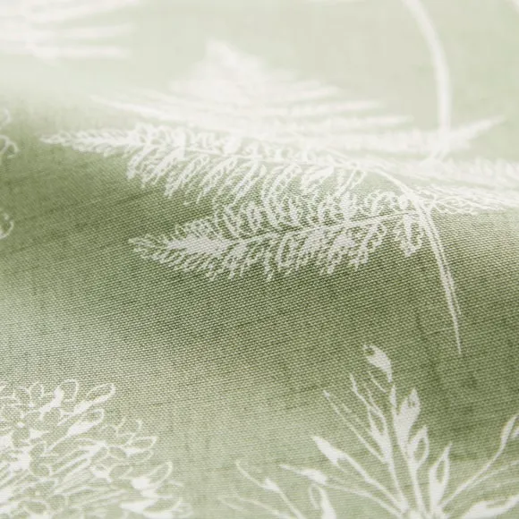 Floral Cushion Cover with Piped Edge - Green