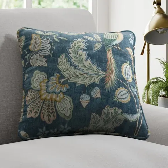Floral Cushion Cover with Piped Edge - Mirage