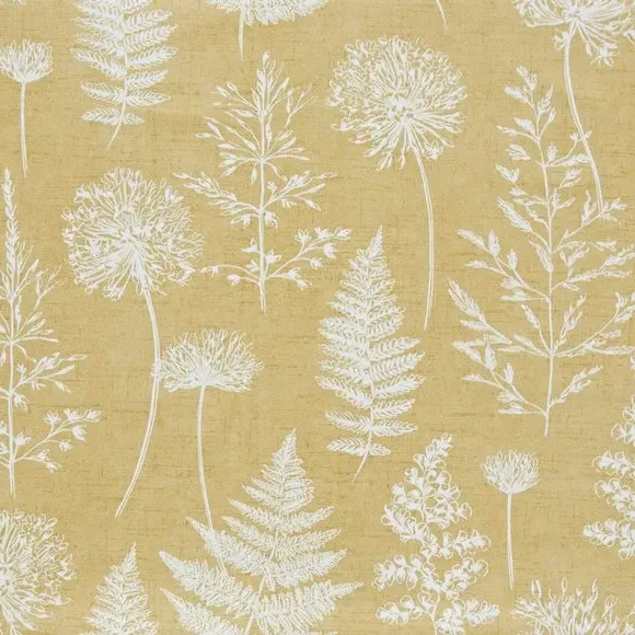 Floral Cushion Cover with Piped Edge - Yellow