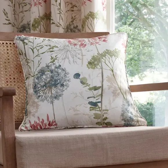 Floral Cushion with Removable Cover - Natural image
