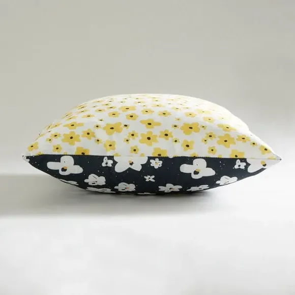 Floral Cushion with Zip Cover - Multicolor