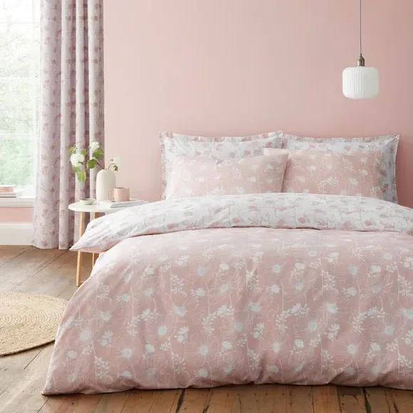 Floral Duvet Cover & Pillowcase Set - Blush