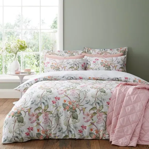 Floral Duvet Cover & Pillowcase Set - Blush, Polyester image
