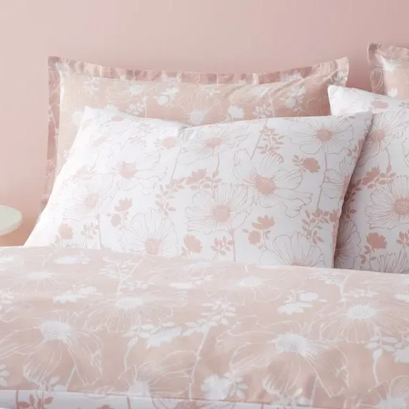 Floral Duvet Cover & Pillowcase Set - Blush