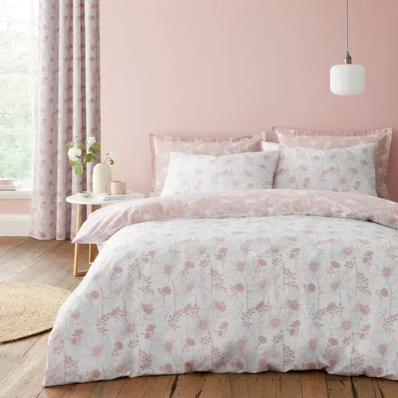 Floral Duvet Cover & Pillowcase Set - Blush