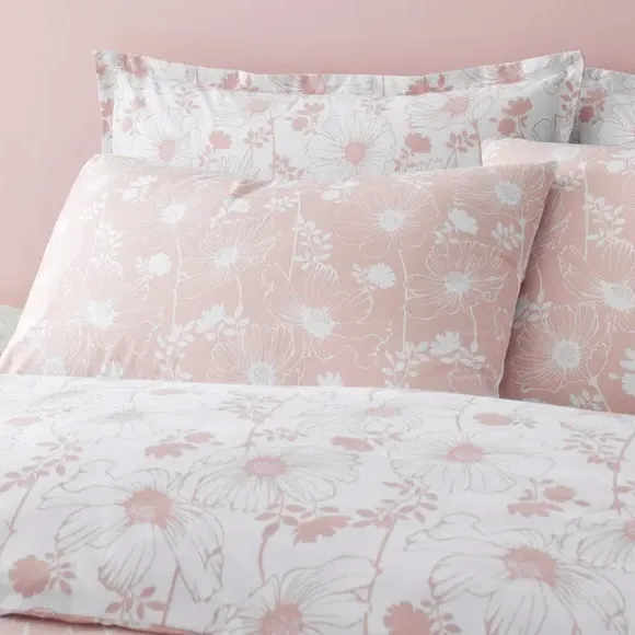 Floral Duvet Cover & Pillowcase Set - Blush