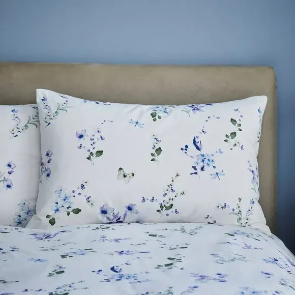 Floral Duvet Cover Set - Blue, Polycotton