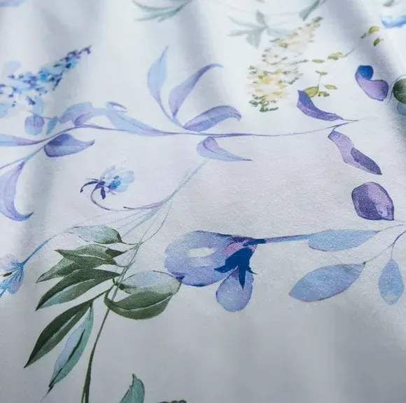 Floral Duvet Cover Set - Blue, Polycotton