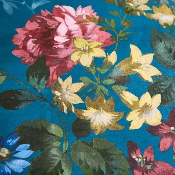 Floral Duvet Cover Set - Blue, Velvet