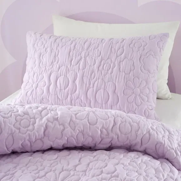 Floral Duvet Cover Set - Lilac, Polyester
