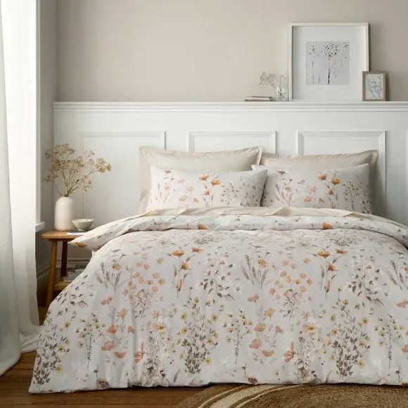 Floral Duvet Cover Set - Natural, Cotton