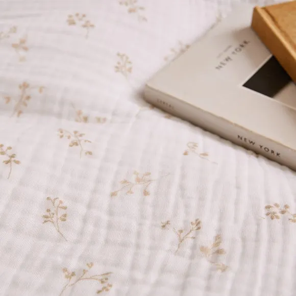 Floral Duvet Cover Set - Natural, Cotton Muslin
