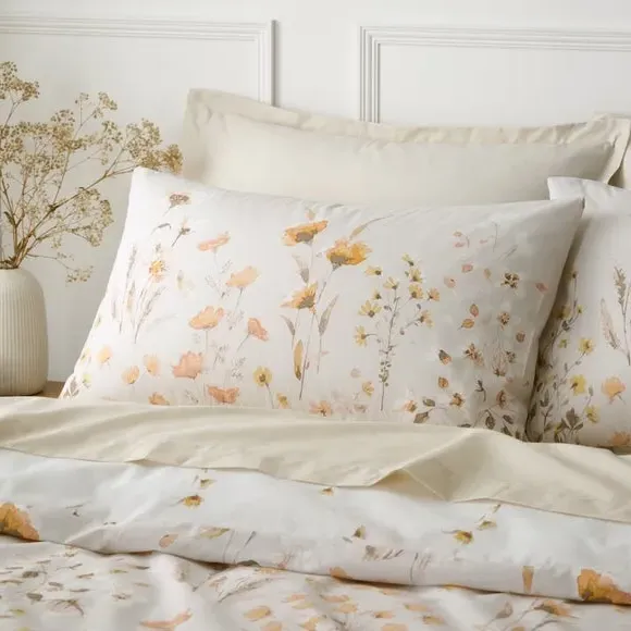 Floral Duvet Cover Set - Natural, Cotton