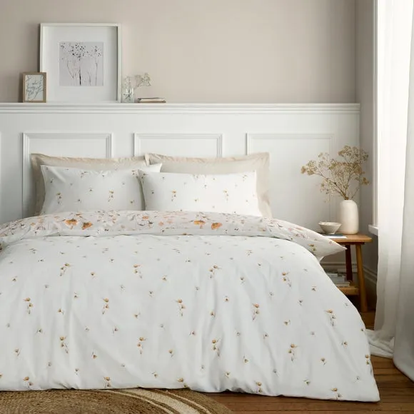 Floral Duvet Cover Set - Natural, Polycotton